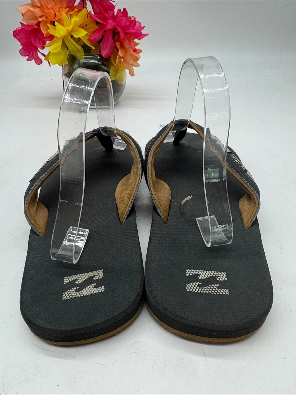 Billabong Black and Brown Men’s Flip Flops with Tan Accent
